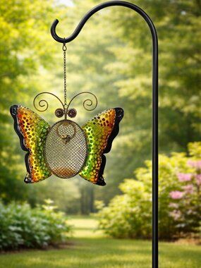 STUNNING Metal Mesh Butterfly Bird Feeder